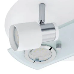 EGLO Plafonnier Pawedo -Eglo deckenleuchte pawedo glas stahl 4 flammig weiss 4572456