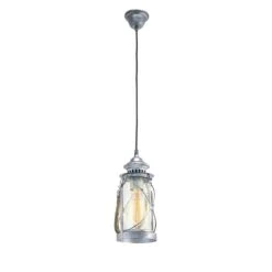 EGLO Suspension Bradford -Eglo pendelleuchte bradford glas stahl 1 flammig silber 4975388