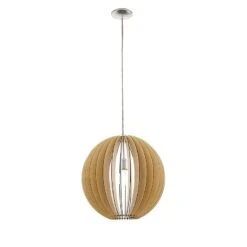 EGLO Suspension Cossano -Eglo pendelleuchte cossano ahorn massiv stahl 1 flammig 50 4234724