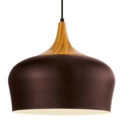 EGLO Suspension Obregon -Eglo pendelleuchte obregon stahl 1 flammig braun creme 4576840