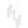 EGLO Suspension Pinto -Eglo pendelleuchte pinto opalglas stahl 5 flammig 4572708