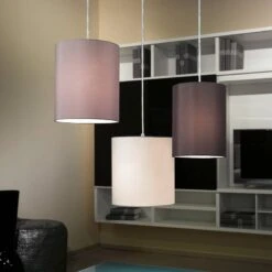 EGLO Suspension Tombolo -Eglo pendelleuchte tombolo webstoff stahl 3 flammig 4234324