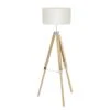 EGLO Lampadaire Tripod Lantada -Eglo stehleuchte lantada webstoff buche massiv 1 flammig beige buche hell 4234488