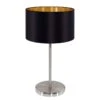 EGLO Lampe Maserlo I -Eglo tischleuchte maserlo i webstoff stahl 1 flammig schwarz 4975184