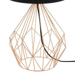 EGLO Lampe Pedregal -Eglo tischleuchte pedregal mischgewebe stahl 1 flammig schwarz kupfer 4576708